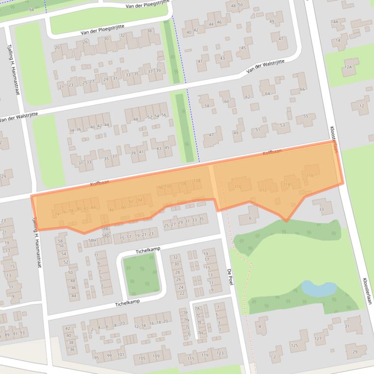 Kaart van postcodegebied 9251AD.