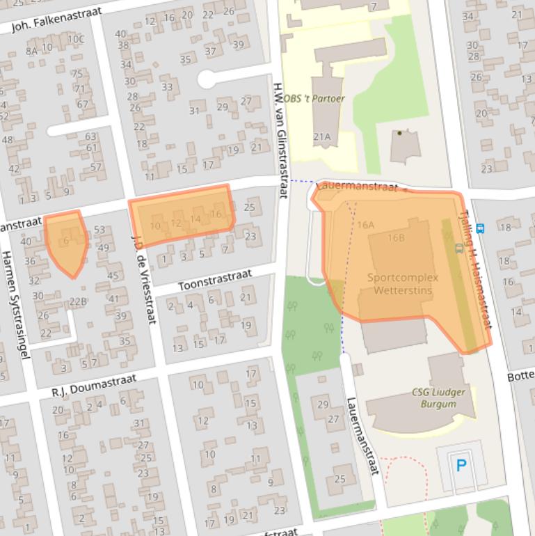 Kaart van postcodegebied 9251BA.