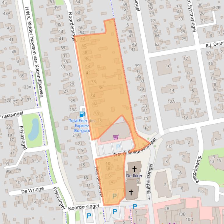 Kaart van postcodegebied 9251BN.