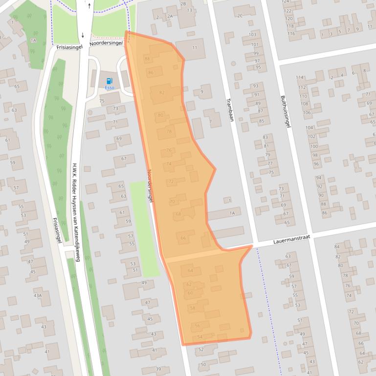 Kaart van postcodegebied 9251BP.