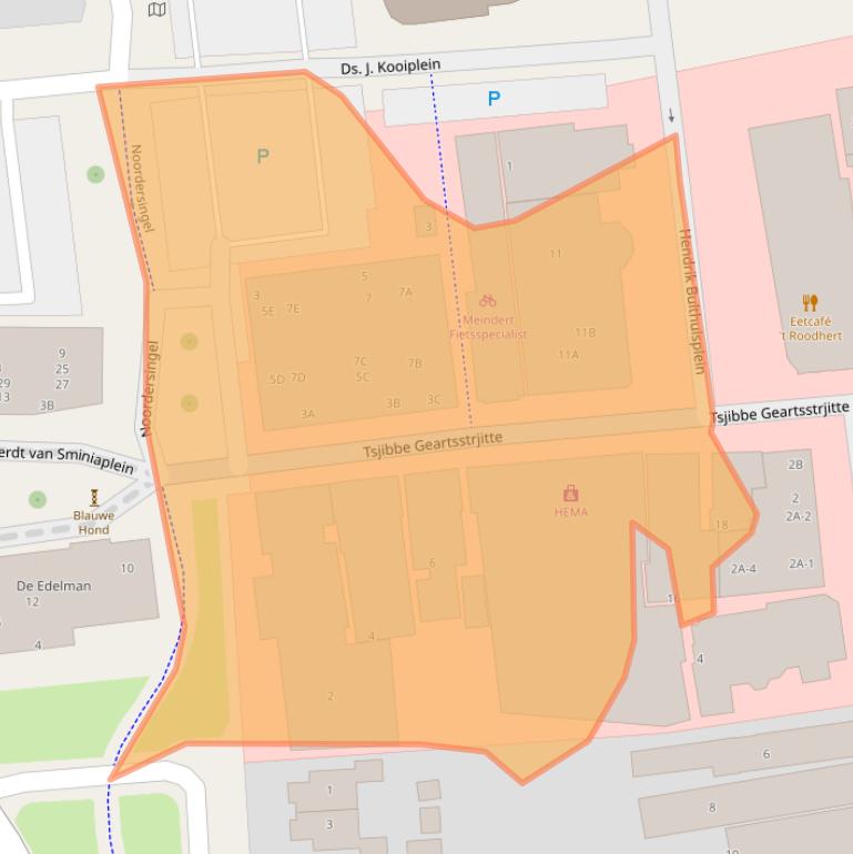 Kaart van postcodegebied 9251BR.