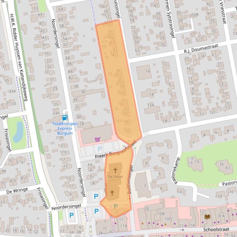 Kaart van postcodegebied 9251BS.