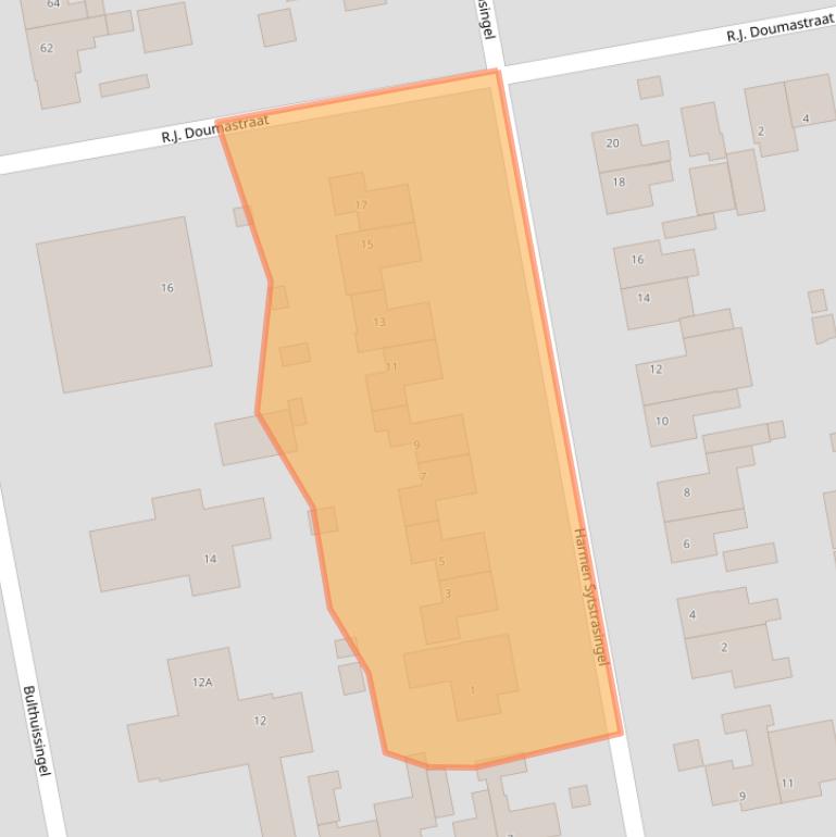 Kaart van postcodegebied 9251BZ.
