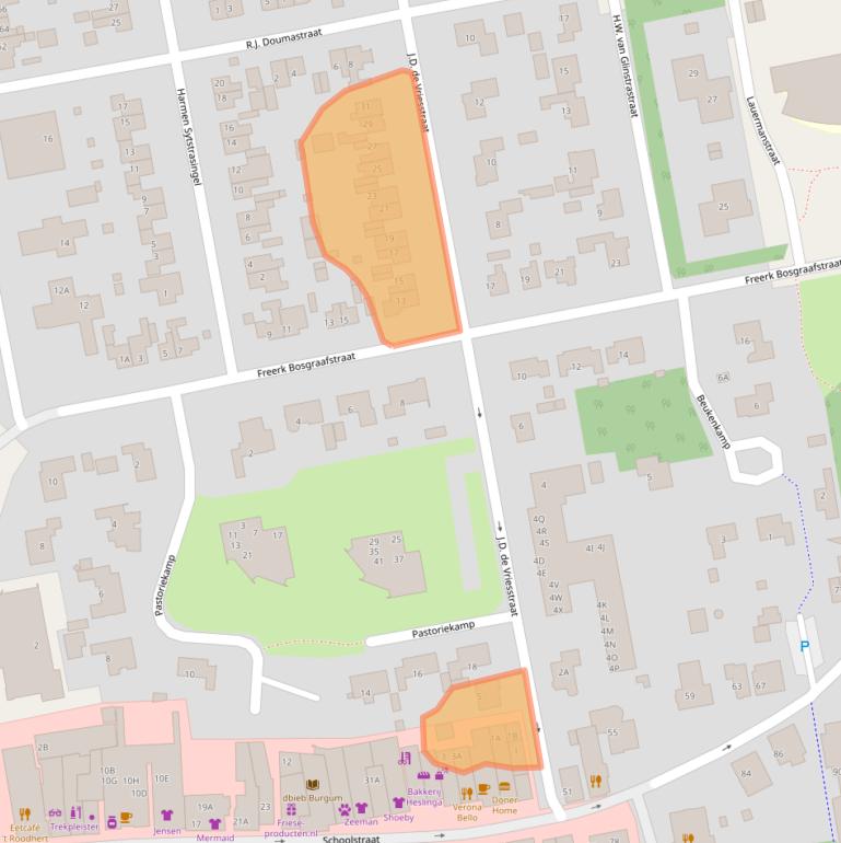 Kaart van postcodegebied 9251CG.