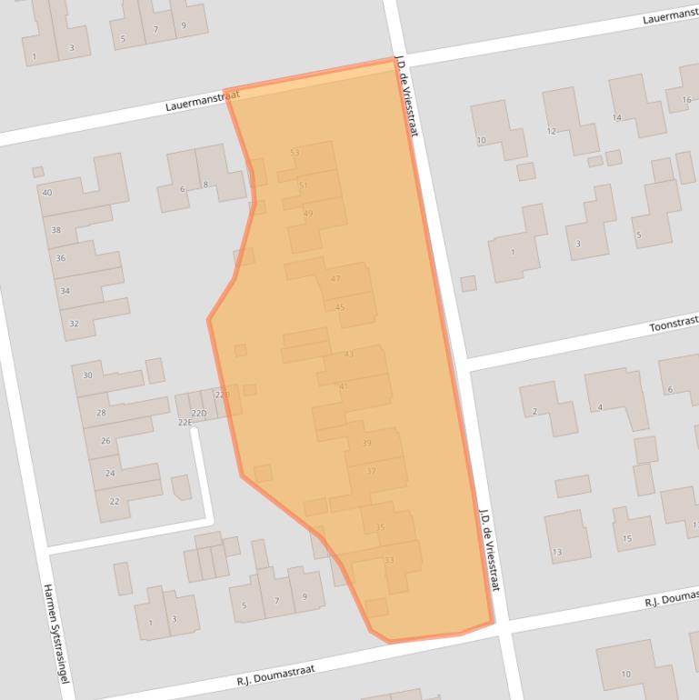 Kaart van postcodegebied 9251CH.