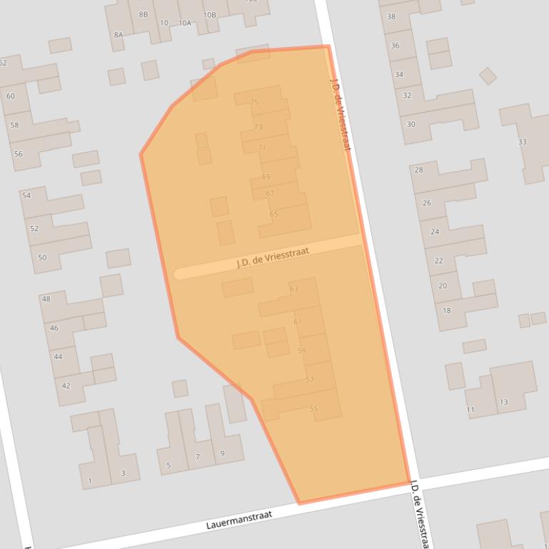 Kaart van postcodegebied 9251CJ.