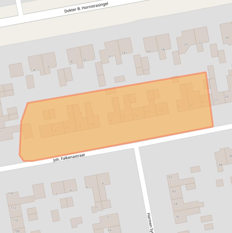 Kaart van postcodegebied 9251CM.