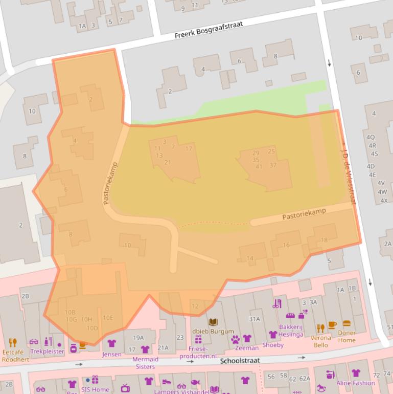 Kaart van postcodegebied 9251CW.