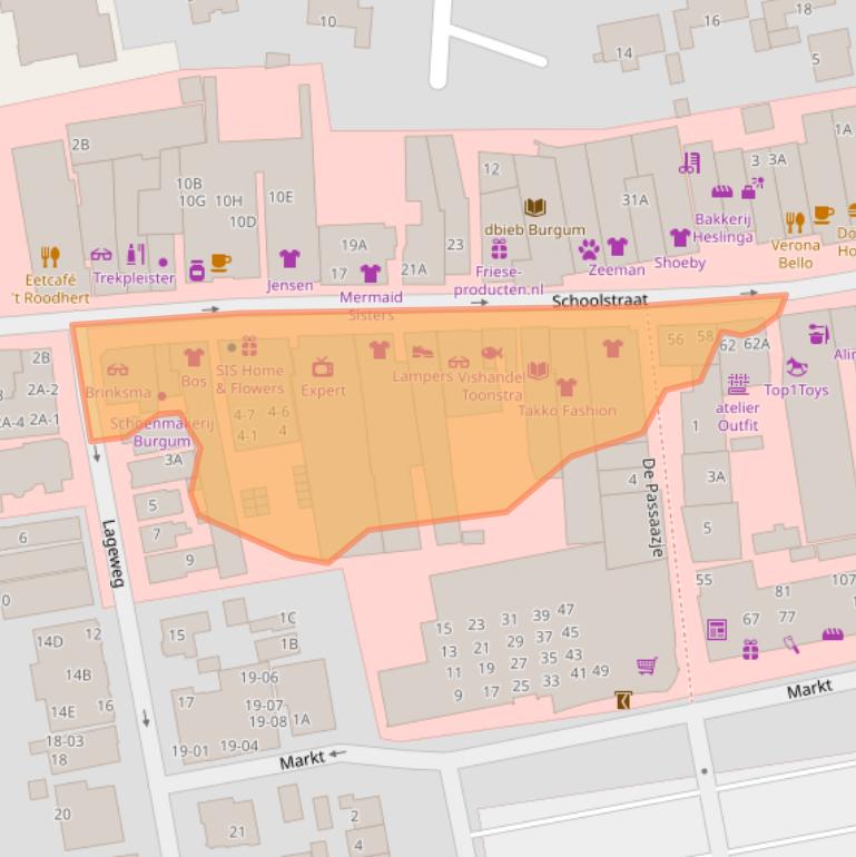 Kaart van postcodegebied 9251EC.