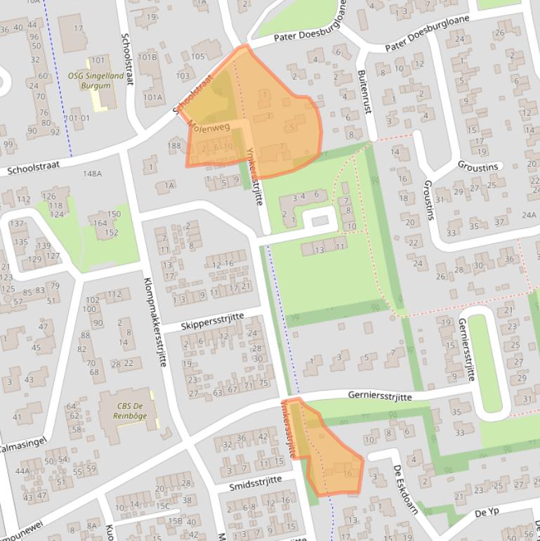 Kaart van postcodegebied 9251EE.