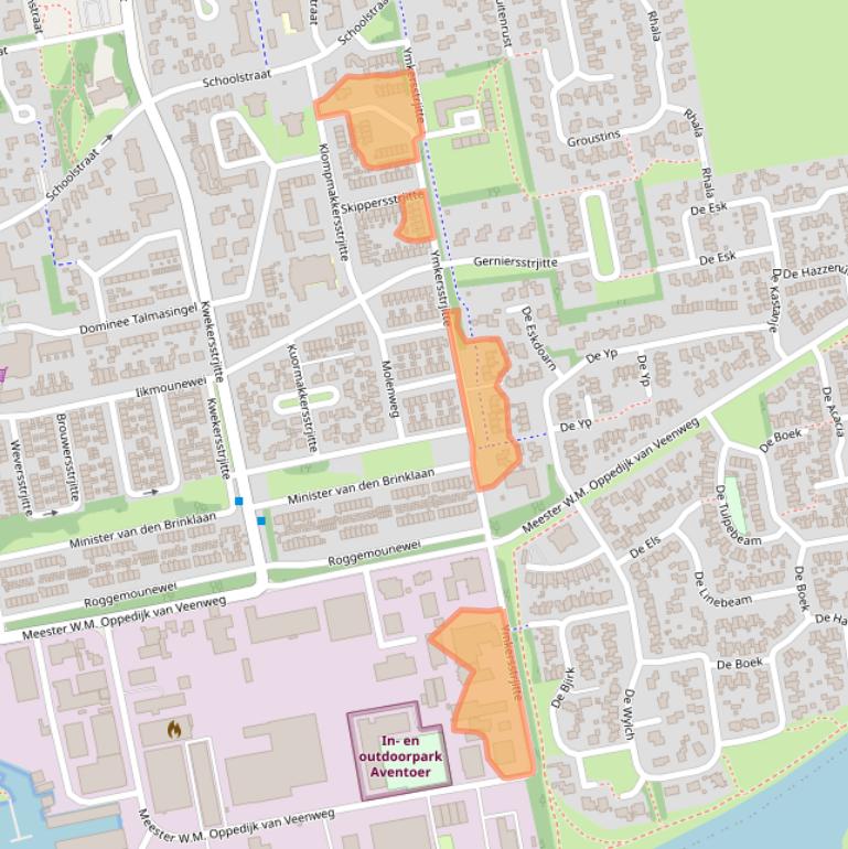 Kaart van postcodegebied 9251EM.