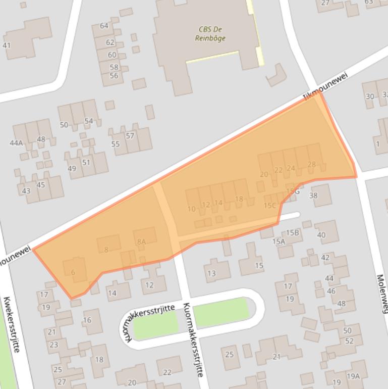 Kaart van postcodegebied 9251EZ.