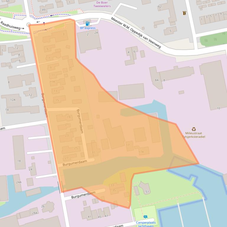 Kaart van postcodegebied 9251GB.