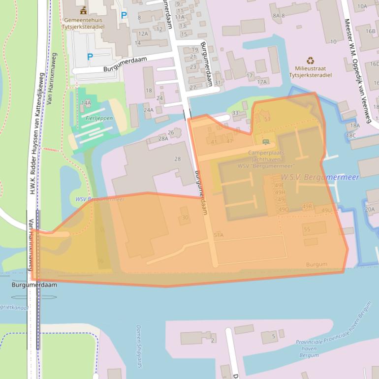 Kaart van postcodegebied 9251GC.