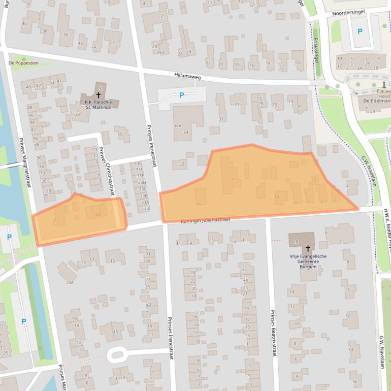 Kaart van postcodegebied 9251GT.