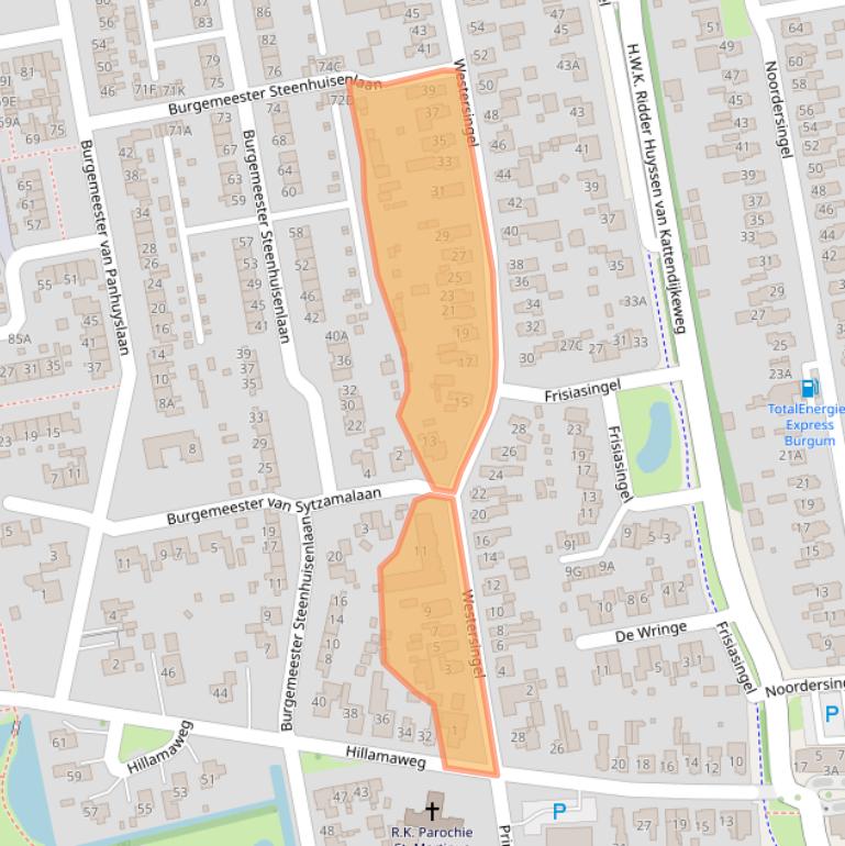 Kaart van postcodegebied 9251HE.