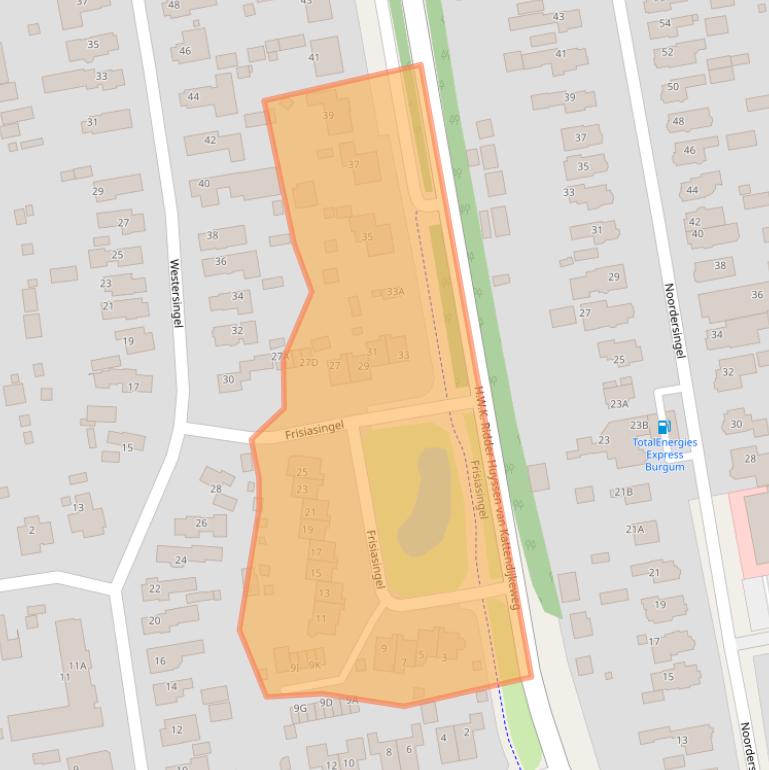 Kaart van postcodegebied 9251HM.