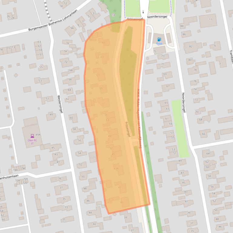 Kaart van postcodegebied 9251HN.