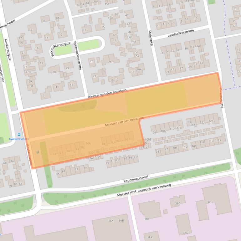 Kaart van postcodegebied 9251JJ.