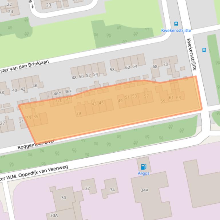 Kaart van postcodegebied 9251JM.