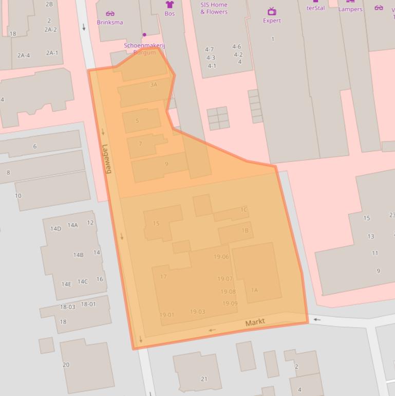 Kaart van postcodegebied 9251JT.