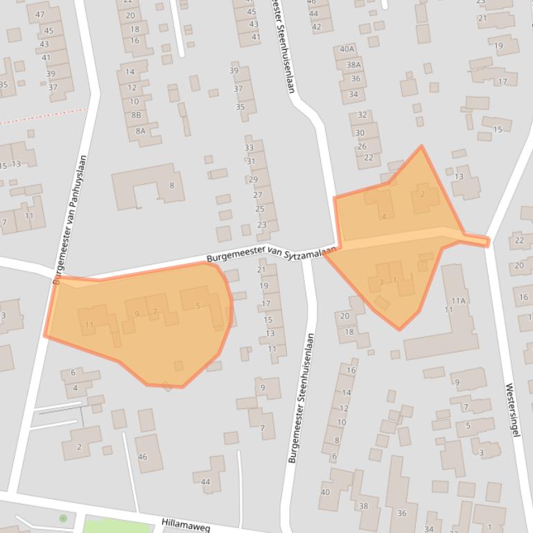 Kaart van postcodegebied 9251KZ.