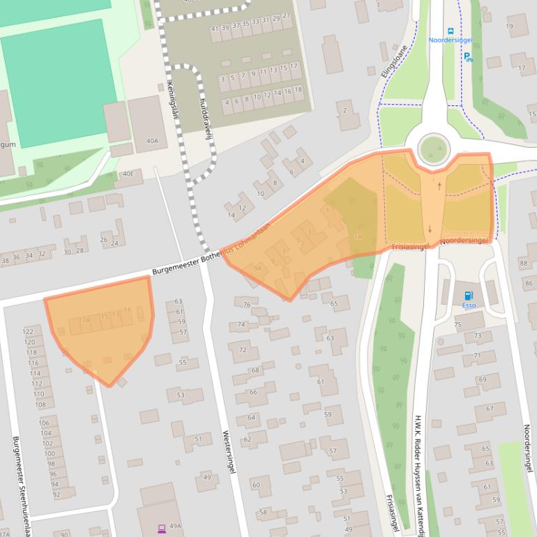 Kaart van postcodegebied 9251LA.