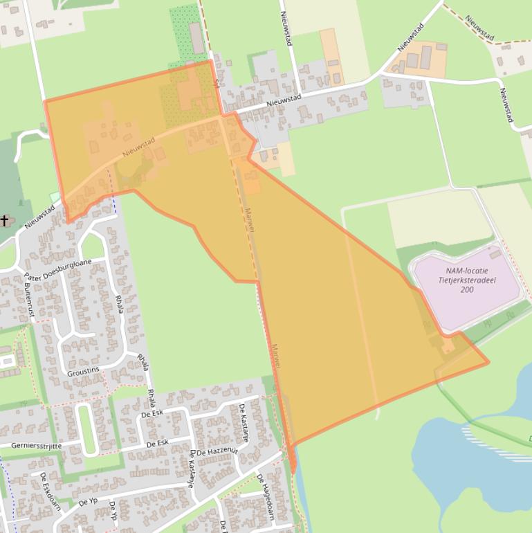 Kaart van postcodegebied 9251LN.