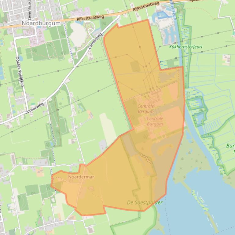 Kaart van postcodegebied 9251LS.