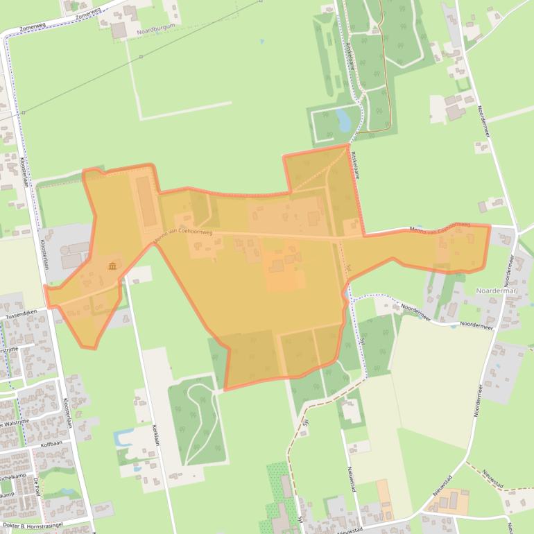 Kaart van postcodegebied 9251LV.