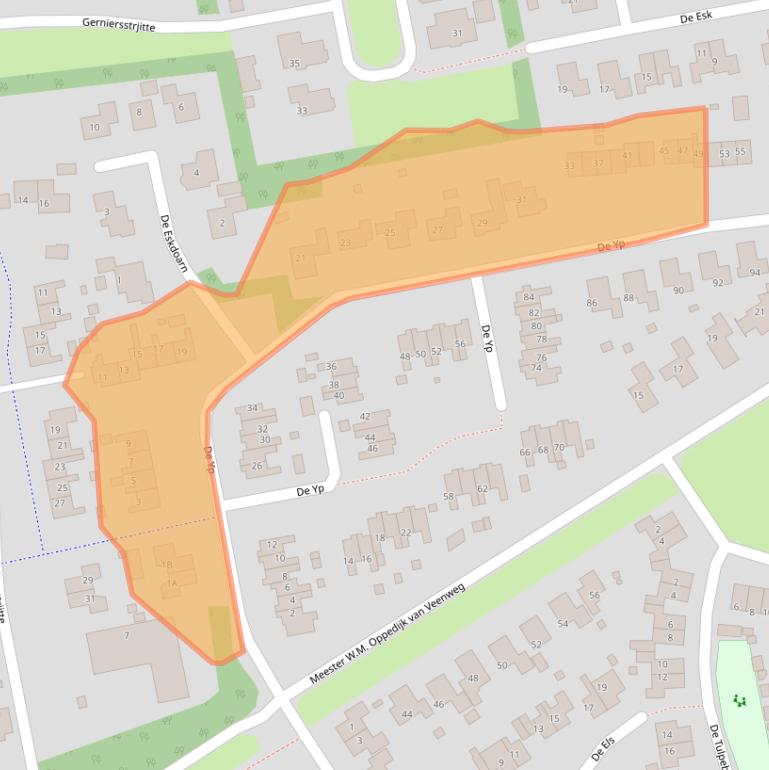 Kaart van postcodegebied 9251NC.