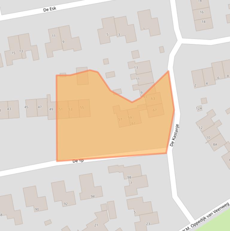 Kaart van postcodegebied 9251ND.