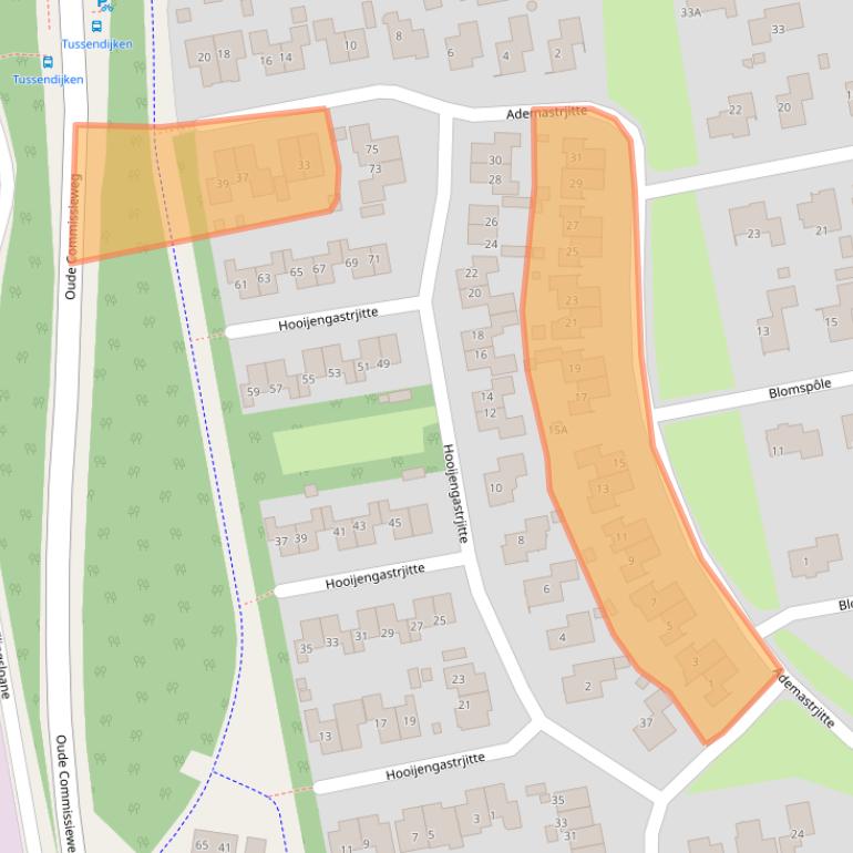 Kaart van postcodegebied 9251RB.