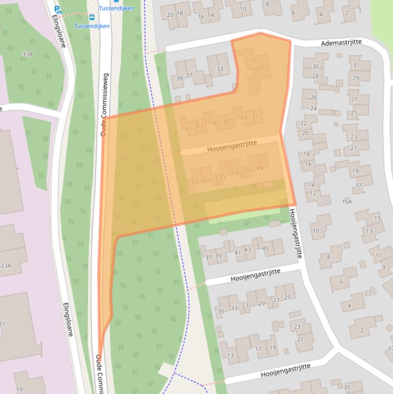 Kaart van postcodegebied 9251RG.