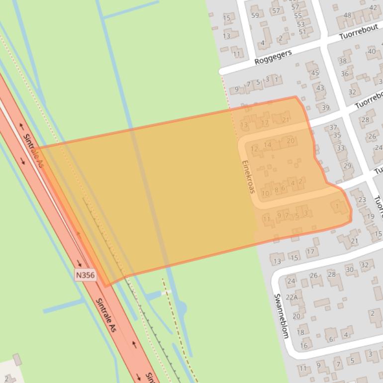 Kaart van postcodegebied 9251TC.