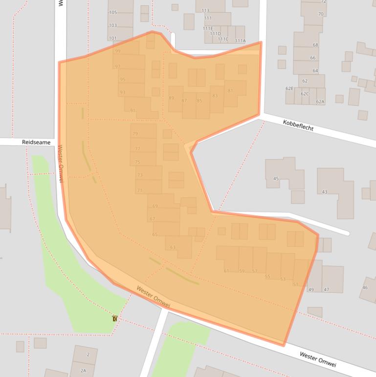 Kaart van postcodegebied 9254AC.