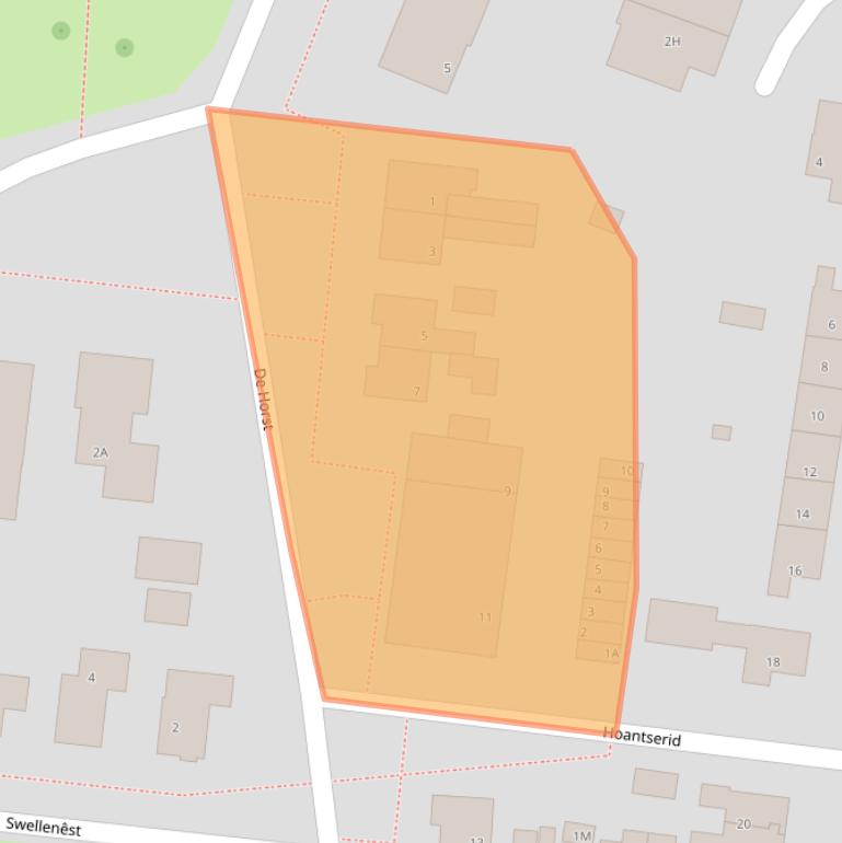 Kaart van postcodegebied 9254AS.