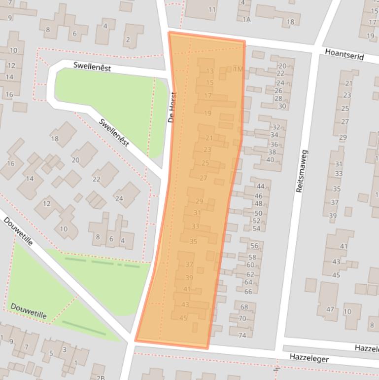 Kaart van postcodegebied 9254AT.