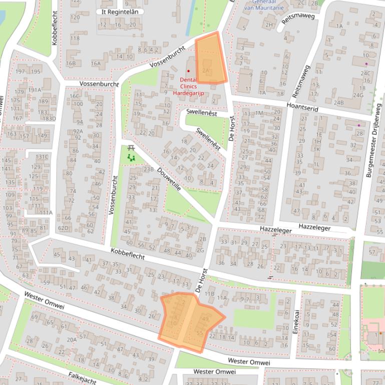 Kaart van postcodegebied 9254AV.