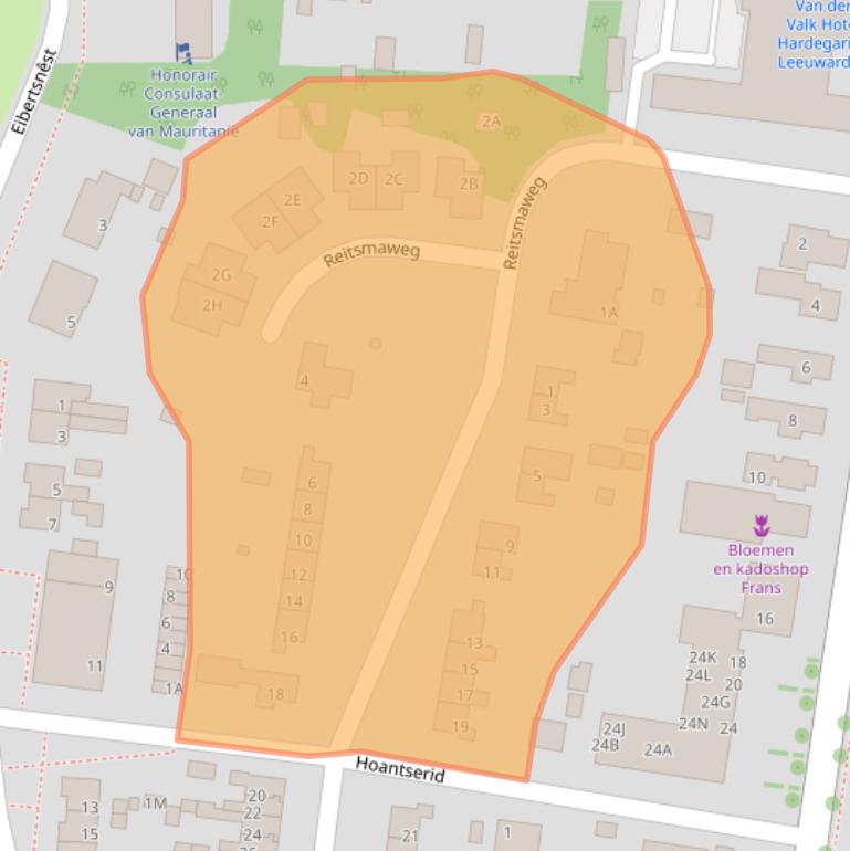 Kaart van postcodegebied 9254AX.