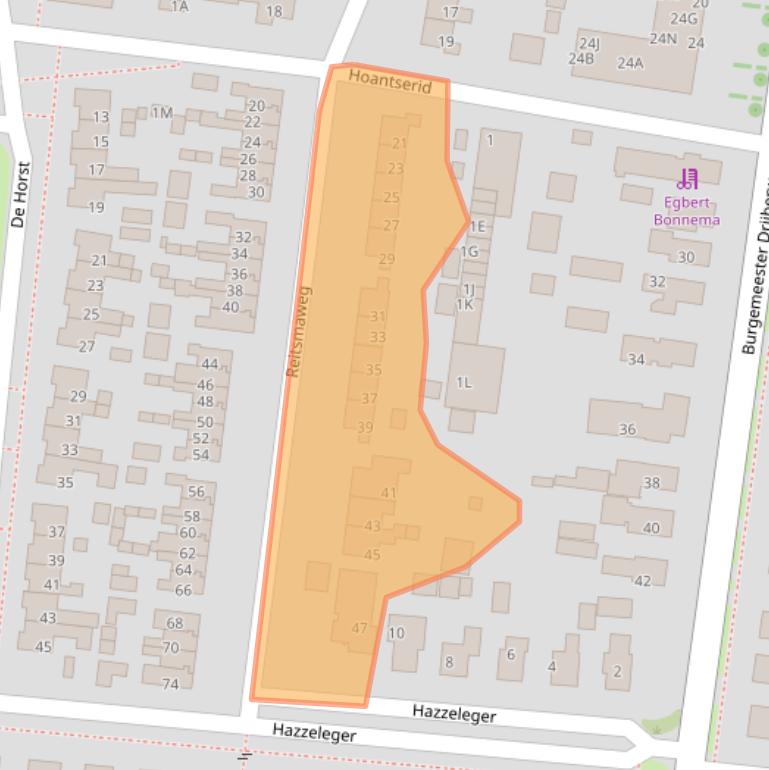 Kaart van postcodegebied 9254AZ.