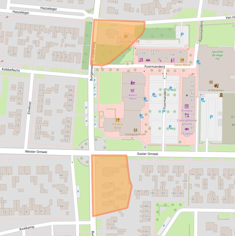 Kaart van postcodegebied 9254BH.