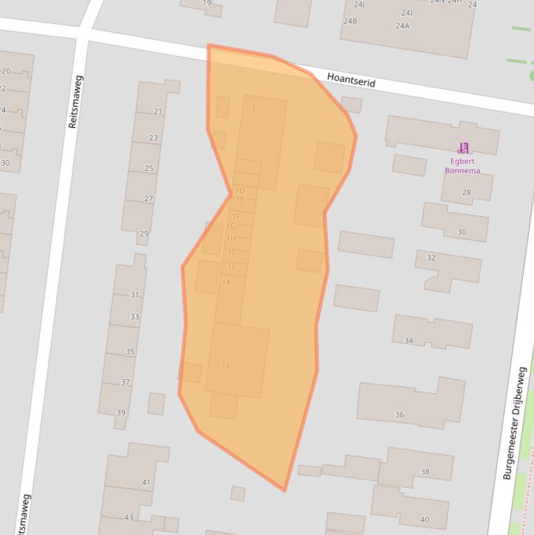 Kaart van postcodegebied 9254BM.