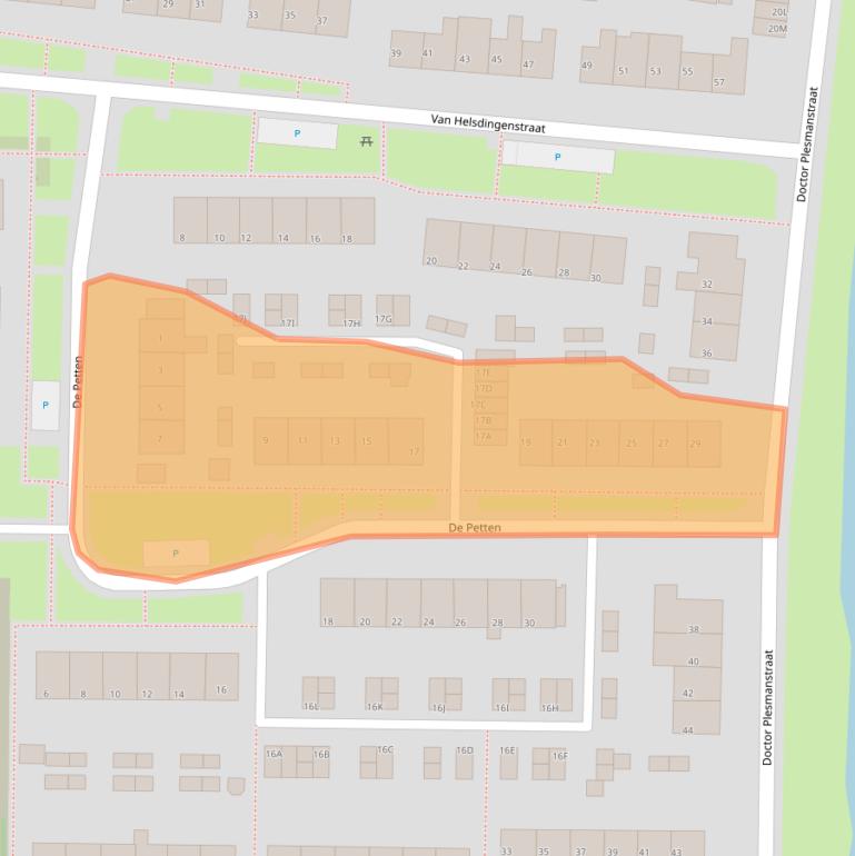 Kaart van postcodegebied 9254CA.