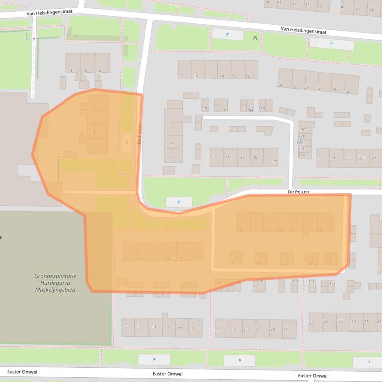Kaart van postcodegebied 9254CB.