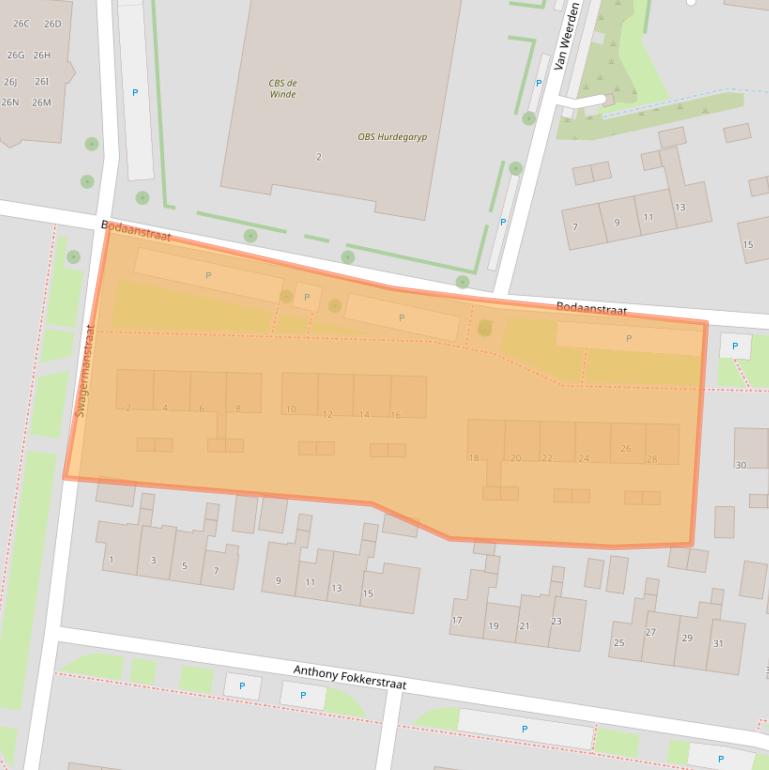 Kaart van postcodegebied 9254CM.
