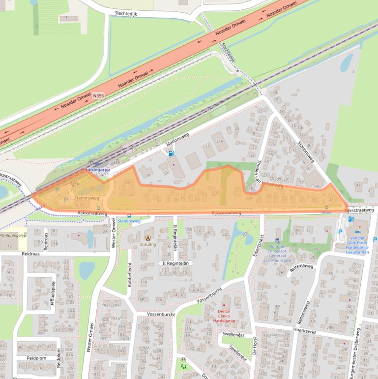 Kaart van postcodegebied 9254DA.