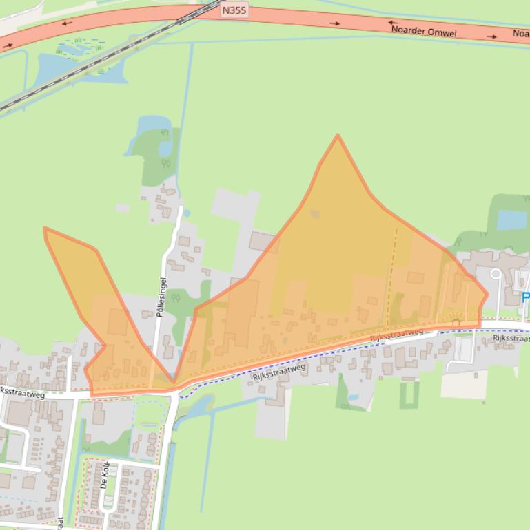 Kaart van postcodegebied 9254DD.