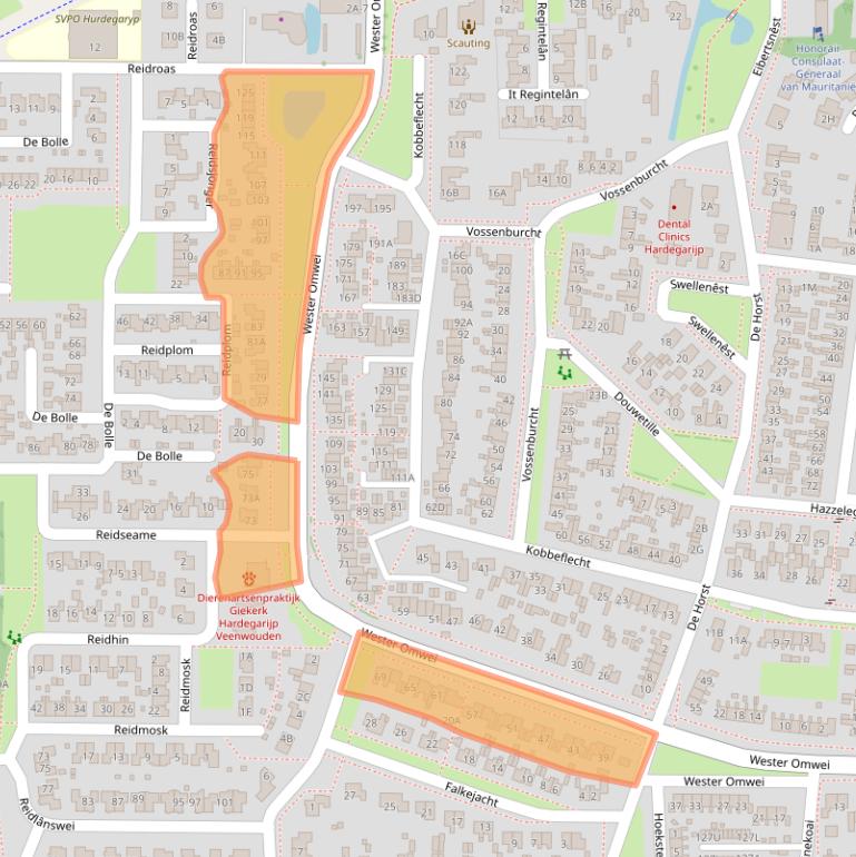 Kaart van postcodegebied 9254ED.
