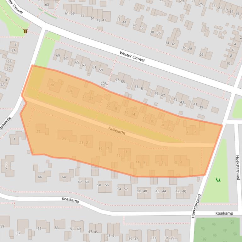 Kaart van postcodegebied 9254EJ.
